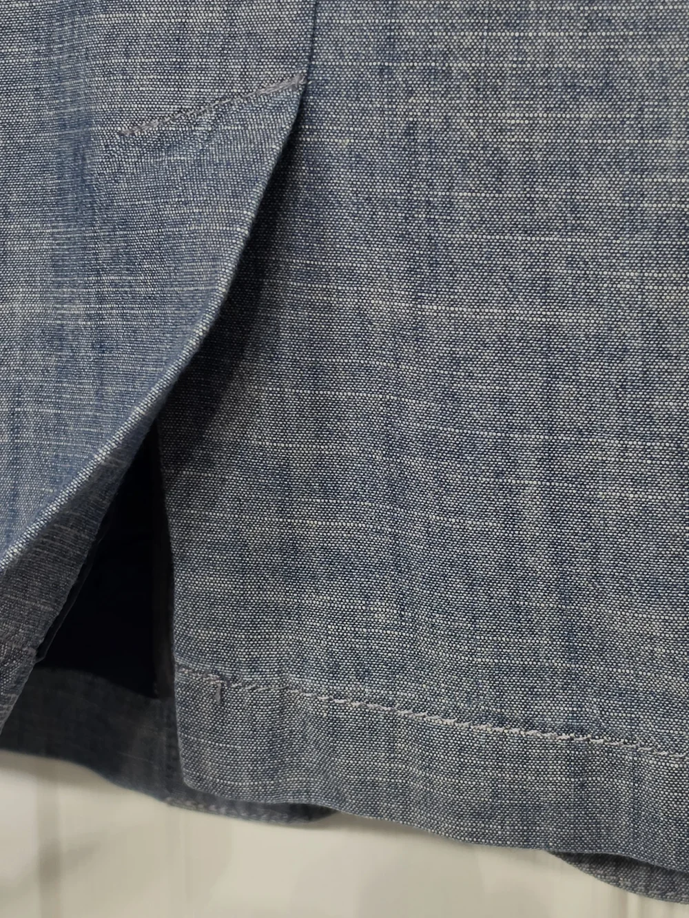 J.Crew Blue Chambray Cotton 2 Button Blazer Jacket Women's Size 8